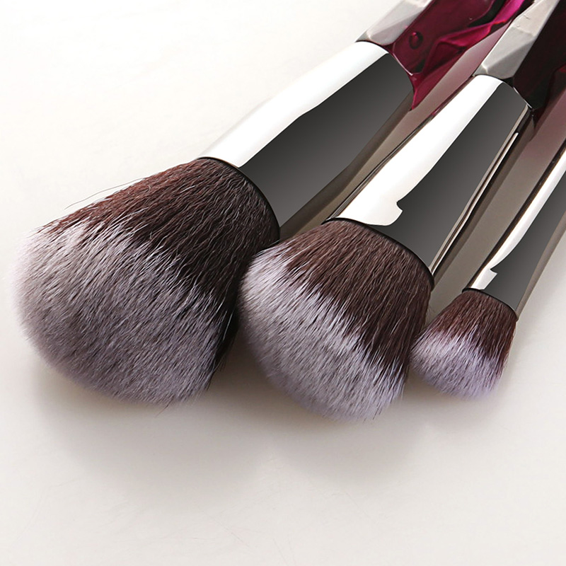 Fashion White Purple 5 Sticks Shaped Crystal Handle Makeup Brush,Beauty tools