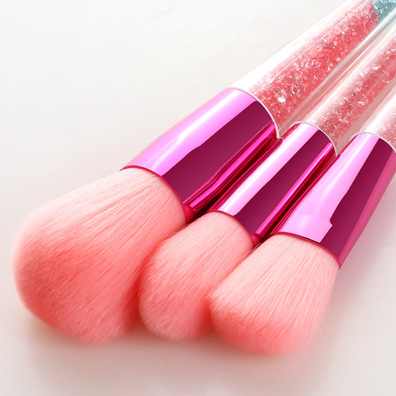 Fashion Pink 7 Sticks Of Granule Rubber Handle Makeup Brush,Beauty tools