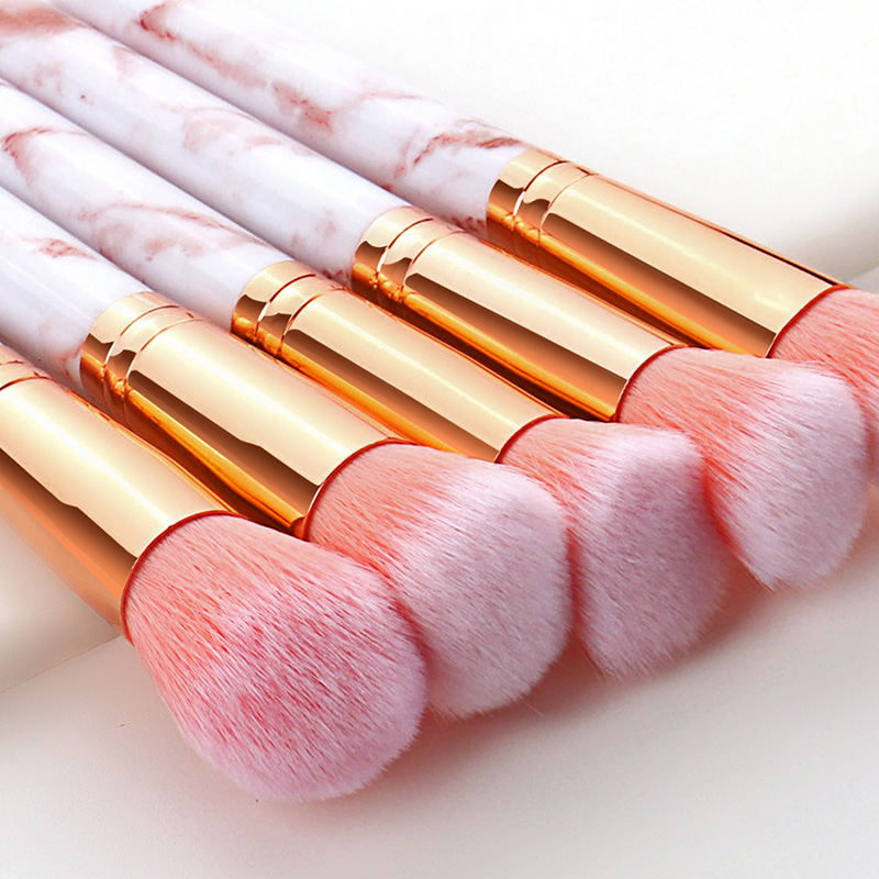 Fashion Pink 10 Sticks With Marble Handle Brush,Beauty tools