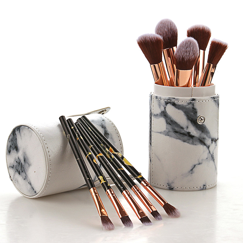 Fashion Black 10 Sticks With Marble Handle Brush,Beauty tools
