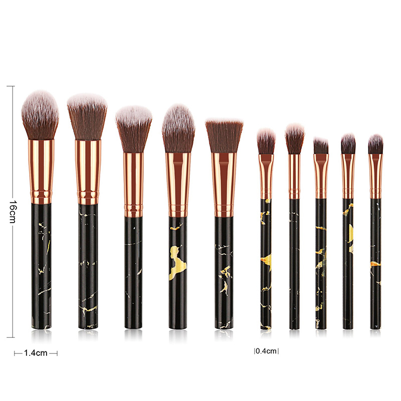 Fashion Black 10 Sticks With Marble Handle Brush,Beauty tools