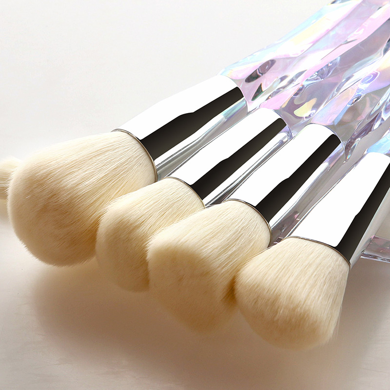 Fashion White 10 Sticks Shaped Crystal Handle Makeup Brush,Beauty tools