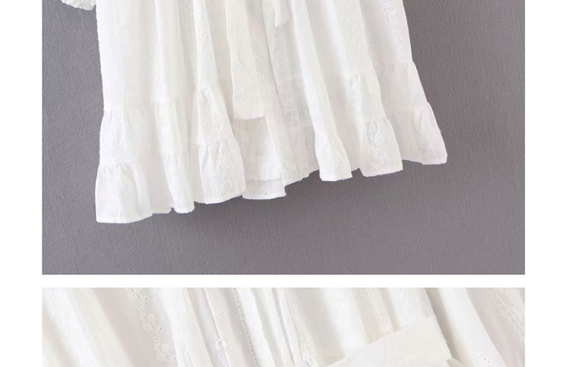 Fashion White Lace V-neck Lace Dress,Long Dress