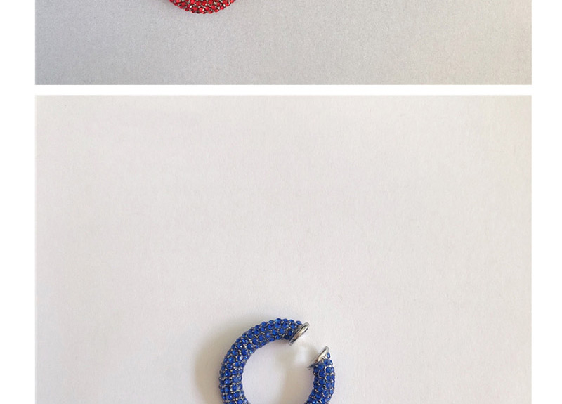 Fashion Blue Full Circle Ear Bone Clip (1 Pair),Hoop Earrings