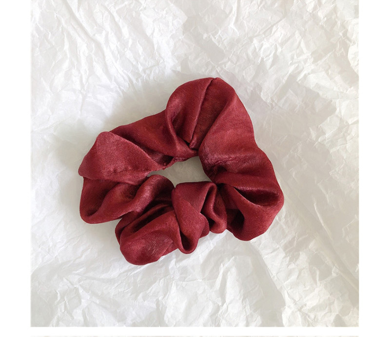 Fashion Wine Red Silk Solid Color Fabric Head Rope,Hair Ring