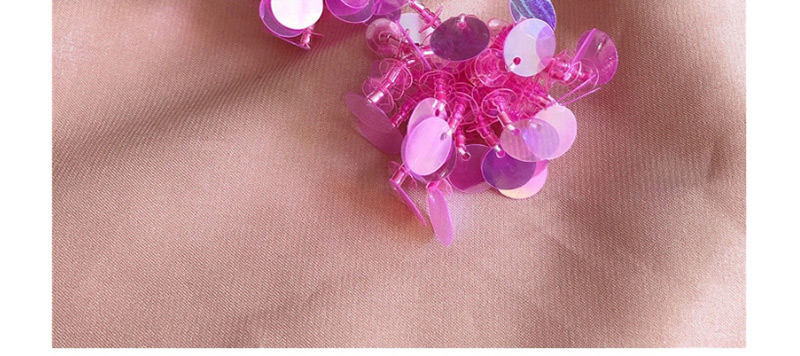 Fashion Pink Sequin Crystal Woven Pearl Shell Earrings,Stud Earrings