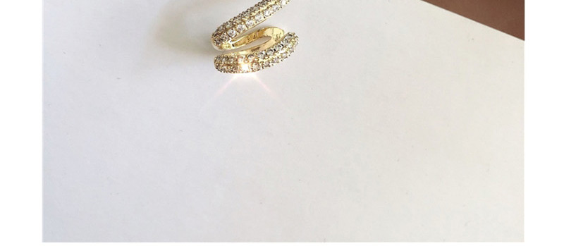 Fashion Gold  Silver Pin Micro-inlaid Zircon Snake Earrings (single),Stud Earrings