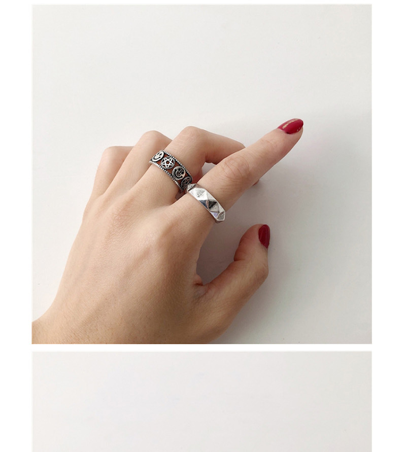 Fashion Silver Style Four Geometric Wave Star Open Ring,Fashion Rings