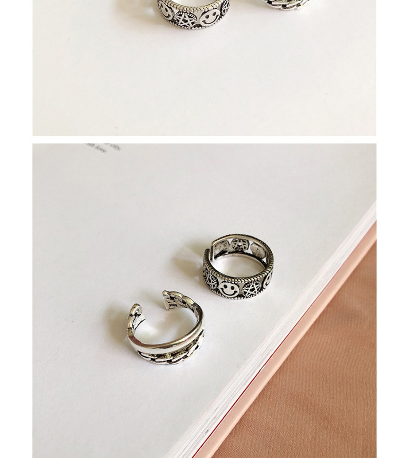 Fashion Silver Style Three Geometric Wave Star Open Ring,Fashion Rings