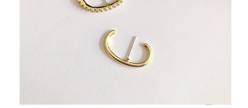 Fashion Gold Diamond-set Half Ring Ear Clip Three-piece,Clip & Cuff Earrings