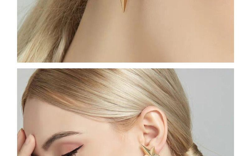 Fashion Silver Pentagram Ear Clip,Clip & Cuff Earrings