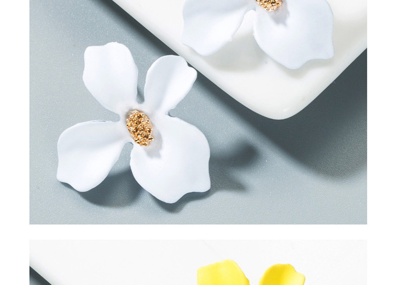 Fashion Yellow Alloy Flower Earrings,Stud Earrings