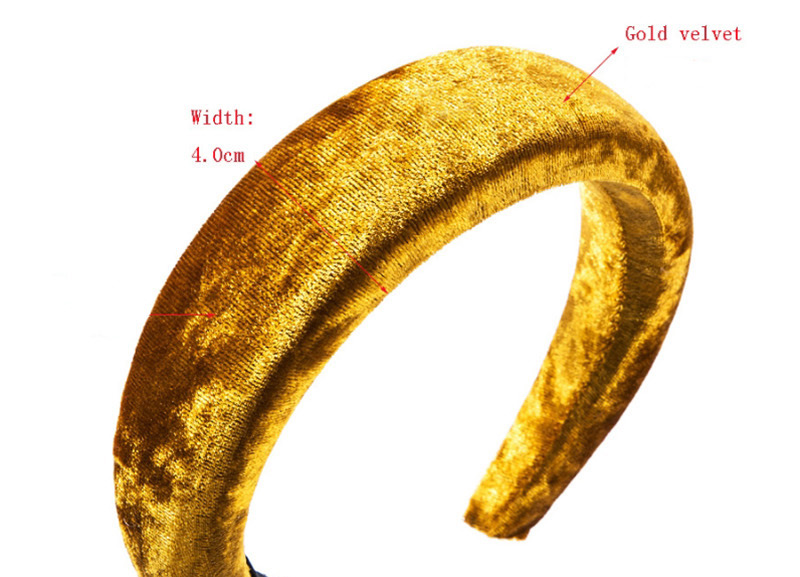 Fashion Khaki Thick Sponge Gold Velvet Headband,Head Band