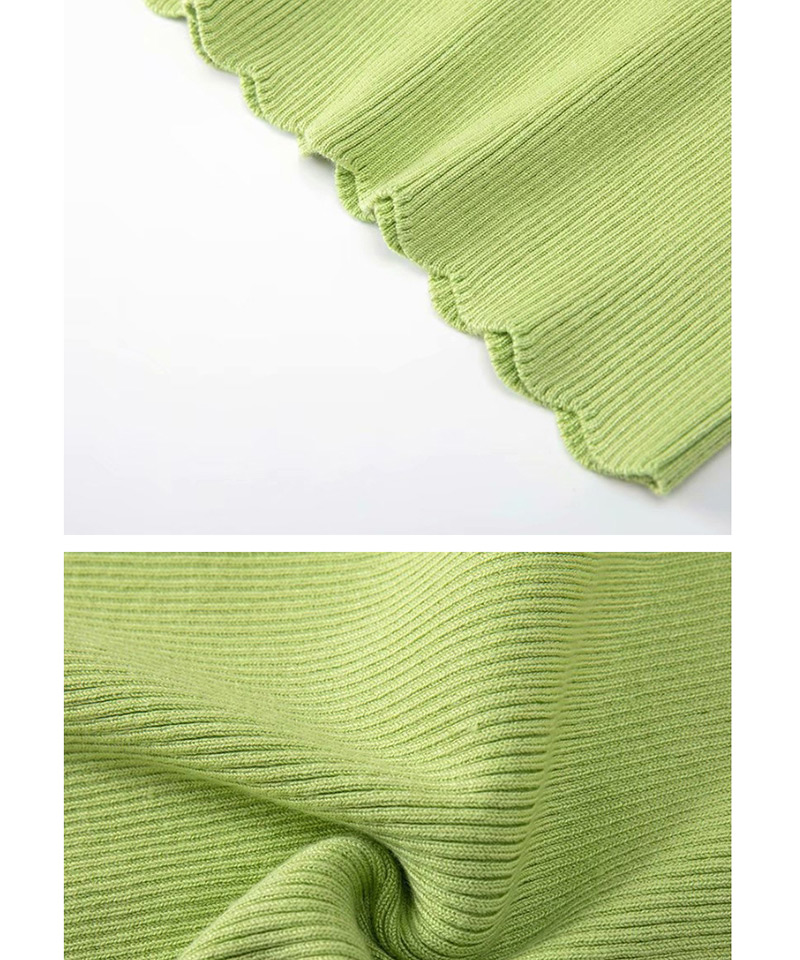 Fashion Green High Neck Knit Vest,Sweater