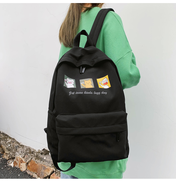 Fashion Dark Green Cartoon Printed Backpack,Backpack