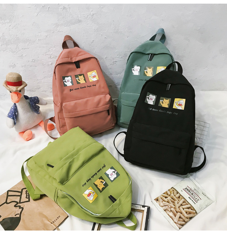 Fashion Light Green Cartoon Printed Backpack,Backpack