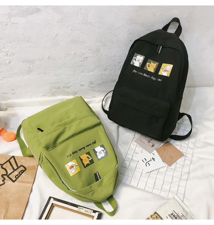 Fashion Light Green Cartoon Printed Backpack,Backpack