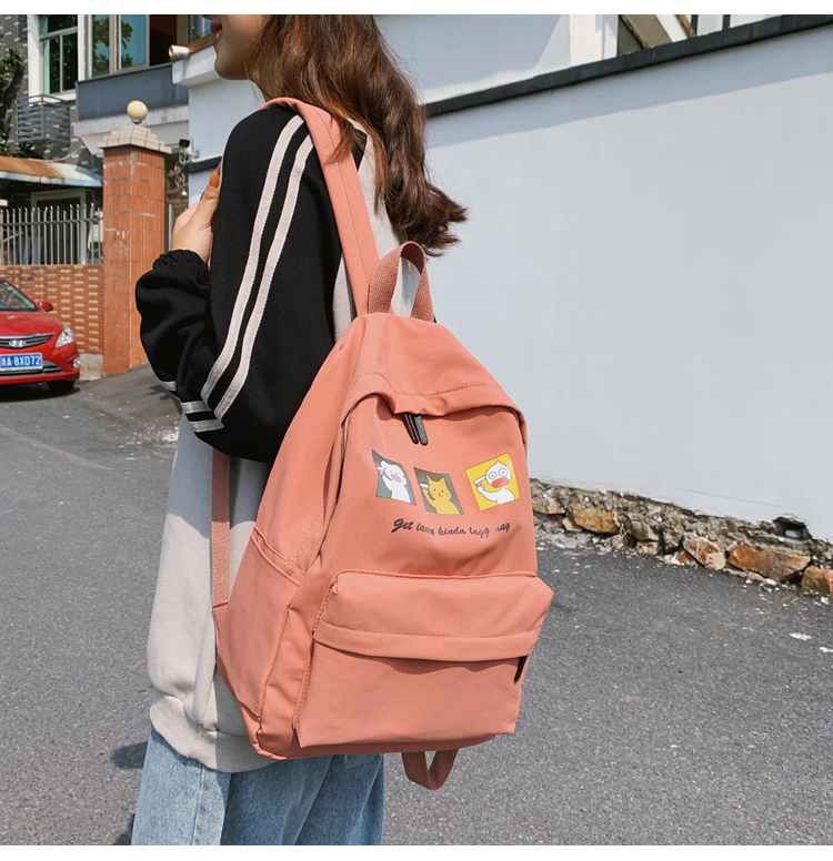 Fashion Pink Cartoon Printed Backpack,Backpack