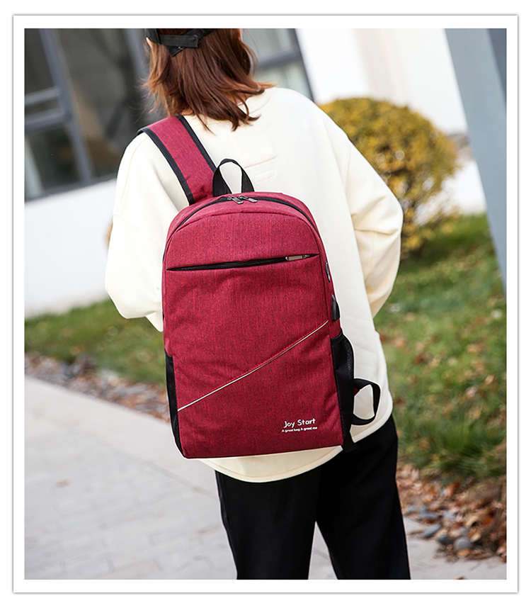 Fashion Red Wine Letter Shoulder Bag Three-piece,Backpack