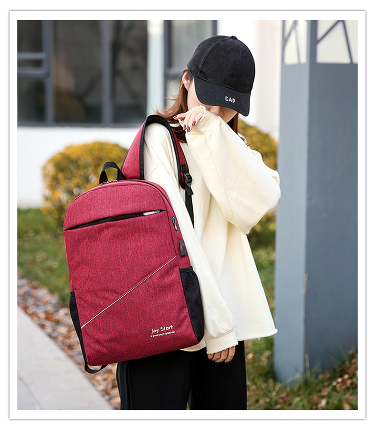 Fashion Red Wine Letter Shoulder Bag Three-piece,Backpack