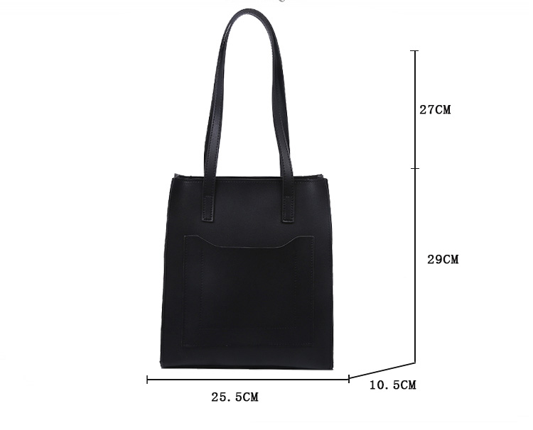 Fashion Black Stitching Patch Pocket Shoulder Bag,Handbags