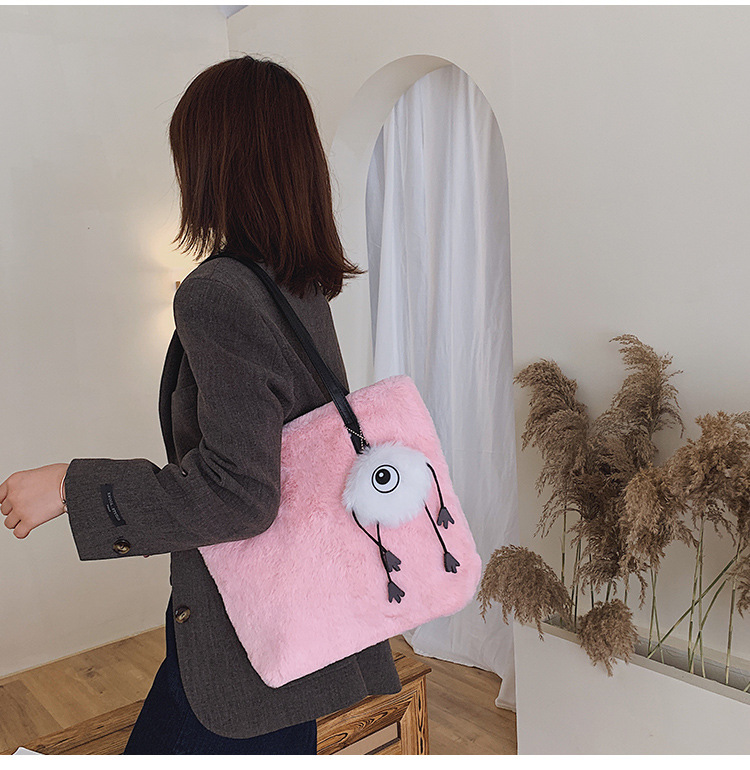 Fashion Pink Eye Hair Shoulder Bag,Messenger bags