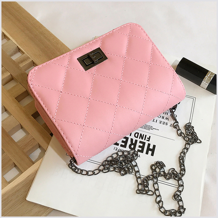 Fashion Pink Pure Color Decorated Shoulder Bag,Shoulder bags