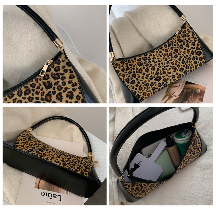 Fashion Leopard Scrub Splicing Shoulder Messenger Bag,Messenger bags