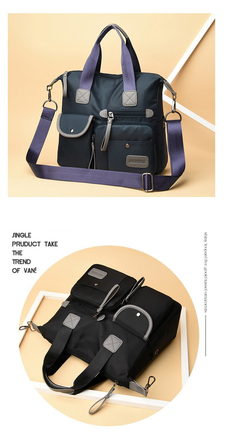 Fashion Blue Nylon One Shoulder Portable Mummy Bag,Handbags