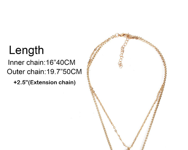 Fashion Gold Alloy Tower Multi-layer Necklace,Multi Strand Necklaces