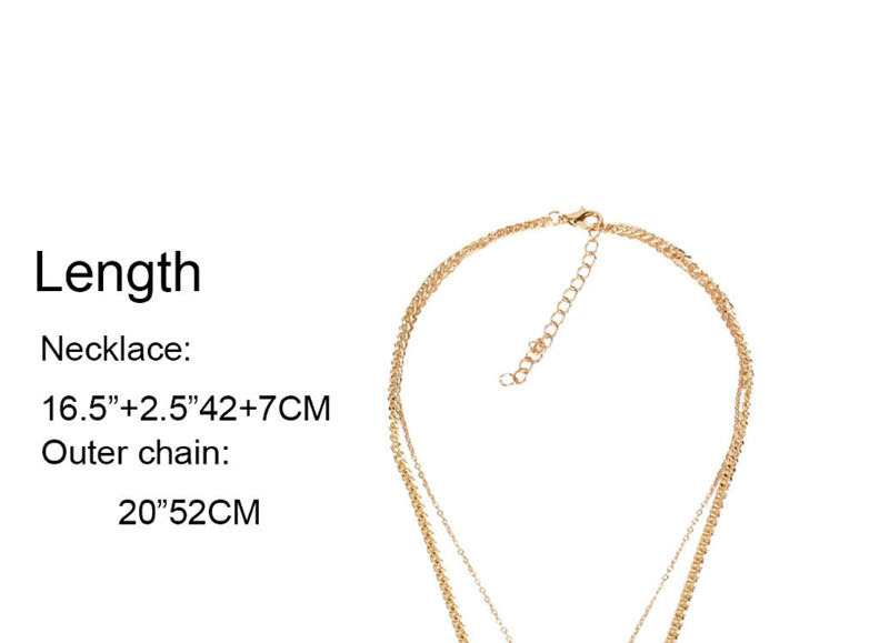 Fashion Gold Multilayer Alloy Flower Necklace,Multi Strand Necklaces