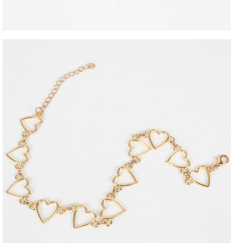 Fashion Gold Heart-shaped Hollow Chain Geometric Necklace,Chains