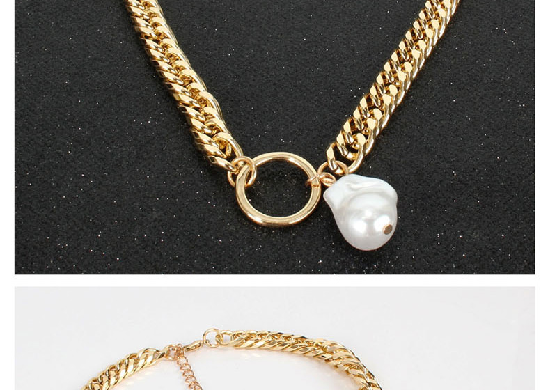 Fashion Gold Metal Chain Circle Necklace,Pendants