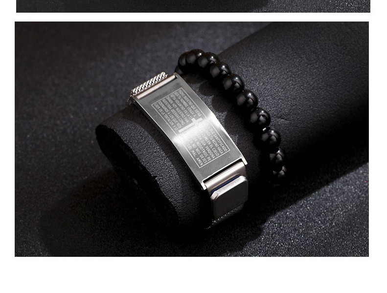 Fashion Gold Stainless Steel Scripture Cross Magnetic Buckle Bracelet,Bracelets