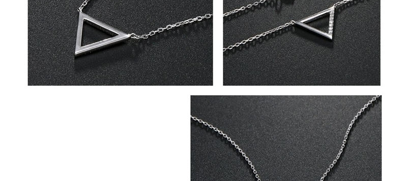 Fashion Silver Geometric Triangle  Silver Necklace,Pendants