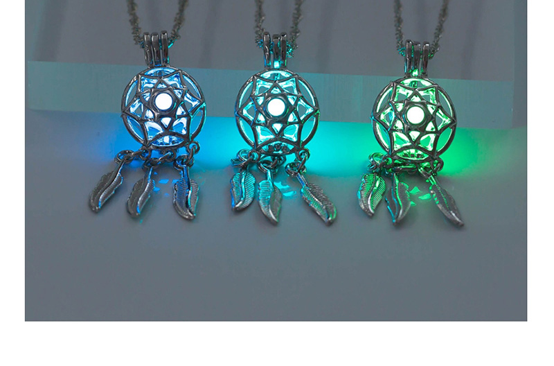Fashion Uv Lamp Color Random (with Battery) Dreamcatcher Night Light Necklace,Household goods