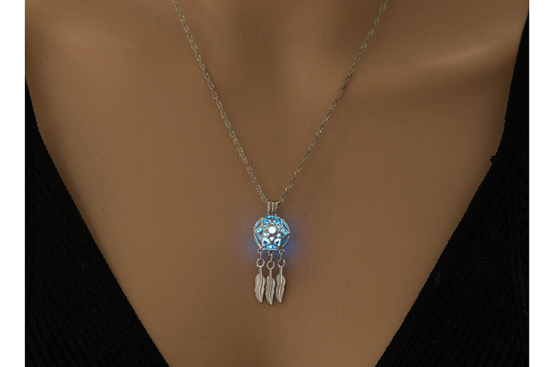 Fashion Sky Blue Dreamcatcher Night Light Necklace,Pendants
