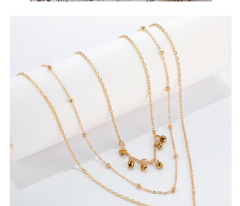 Fashion Gold Alloy Ball Pearl Multilayer Necklace,Multi Strand Necklaces