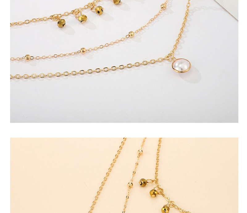 Fashion Gold Alloy Ball Pearl Multilayer Necklace,Multi Strand Necklaces