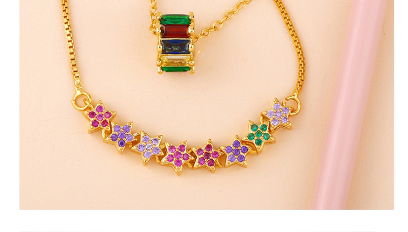 Fashion Circle Pentagram Micro-set Diamond Necklace,Necklaces
