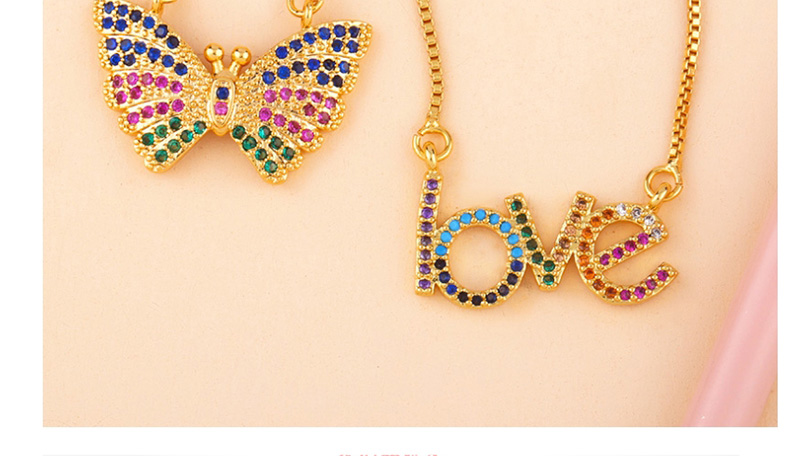 Fashion Butterfly Love Letter Butterfly Set With Diamond Necklace,Necklaces