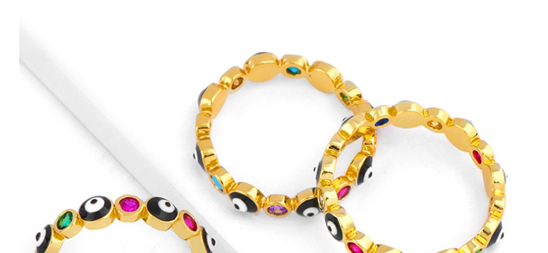 Fashion Gold Colored Zircon Drop Eye Ring,Rings