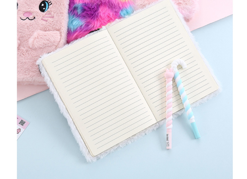 Fashion Pink Cat Cartoon Plush Rabbit Ears Notepad,Notebook/Agenda