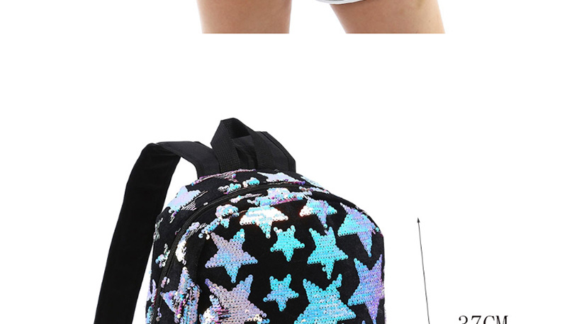 Fashion Black Cartoon Laser Sequin Star Backpack,Backpack