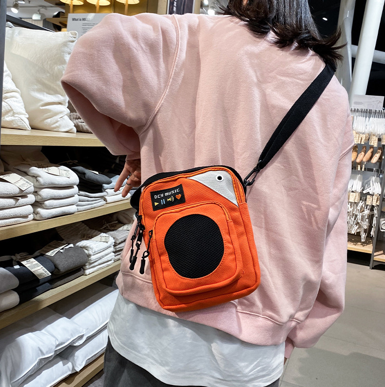 Fashion Black Radio Canvas Messenger Bag,Shoulder bags