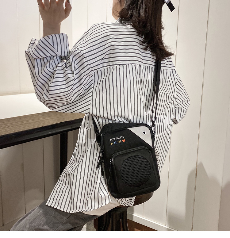 Fashion Black Radio Canvas Messenger Bag,Shoulder bags