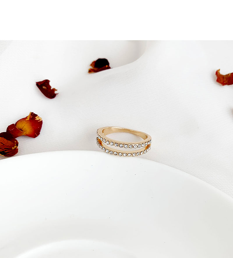 Fashion Gold Alloy Diamond Single Row Ring,Fashion Rings