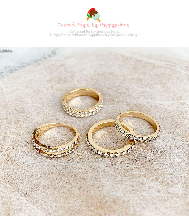 Fashion Gold Alloy Diamond Single Row Ring,Fashion Rings