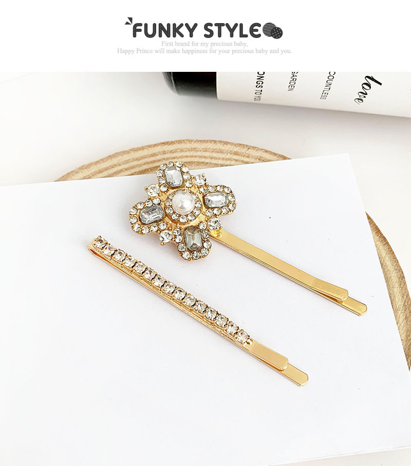 Fashion Gold Alloy Diamond-studded Hairpin Four-piece,Hairpins