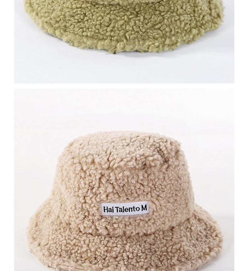 Fashion Beige Wool Velvet Letter Cap,Sun Hats